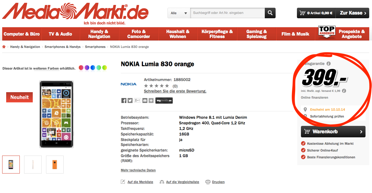 Lumia 830 Release Date
